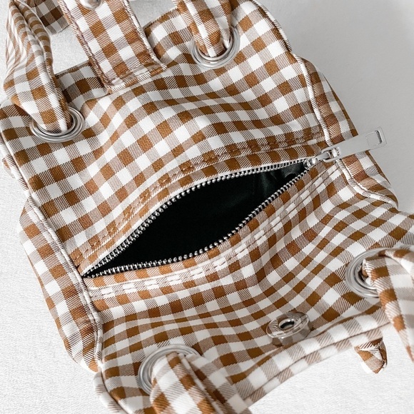 Topshop Brown and White Checkered Mini Bag - Picture 8 of 13